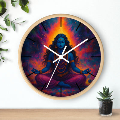 Meditating Goddess Kali Wall Clock | Fierce & Divine Hindu Home Decor
