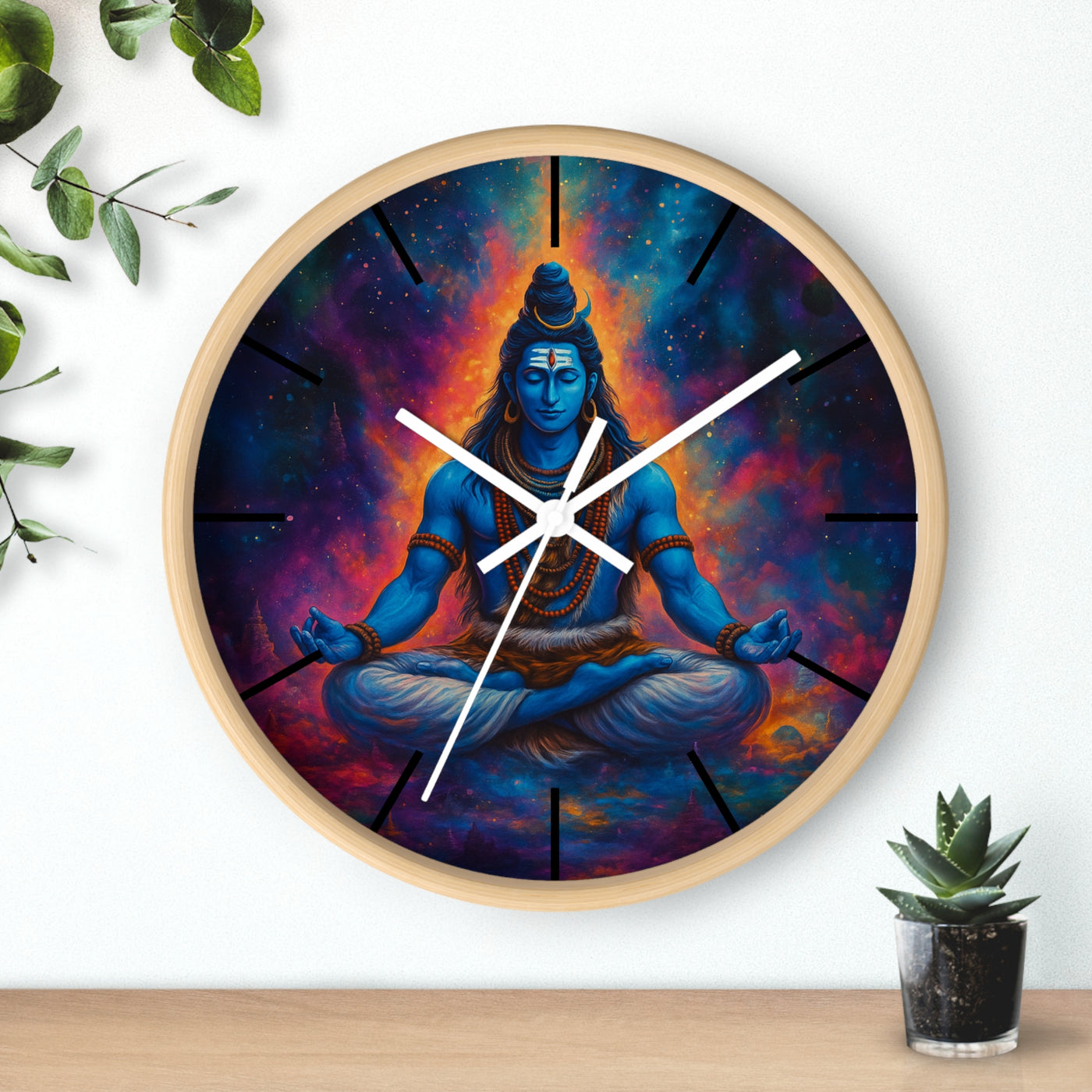 Meditating Lord Shiva Wall Clock – Cosmic Design | Spiritual Home Decor