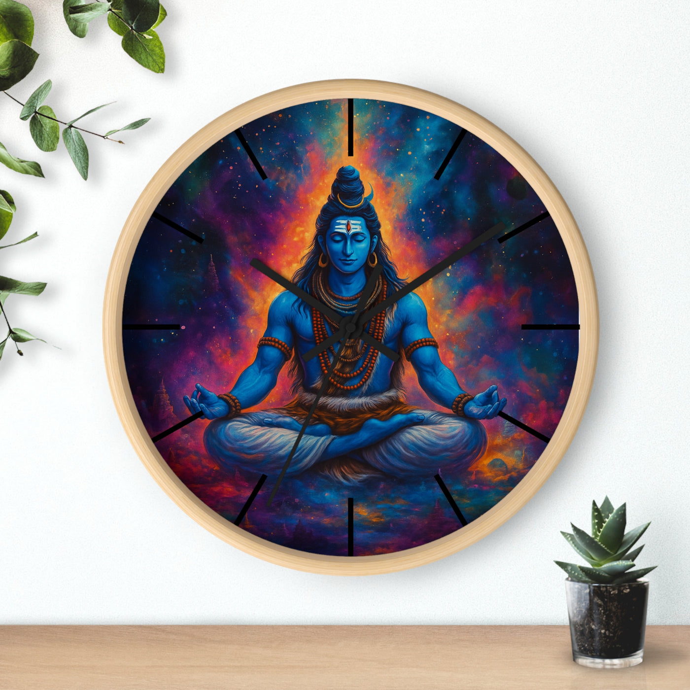 Meditating Lord Shiva Wall Clock – Cosmic Design | Spiritual Home Decor