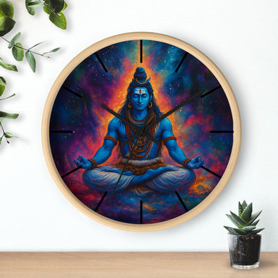 Meditating Lord Shiva Wall Clock – Cosmic Design | Spiritual Home Decor