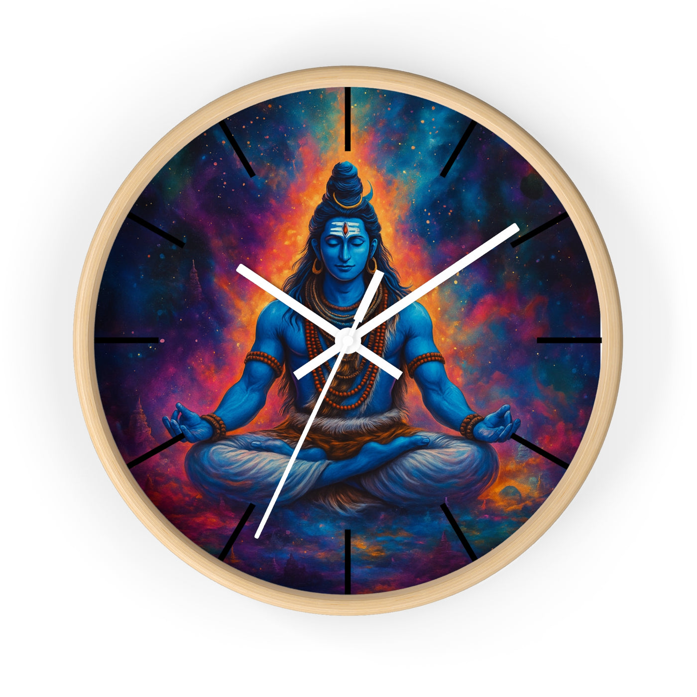 Meditating Lord Shiva Wall Clock – Cosmic Design | Spiritual Home Decor