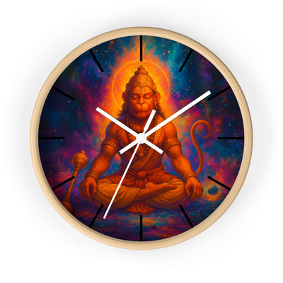 Meditating Lord Hanuman Wall Clock | Devotional Hindu Home Decor