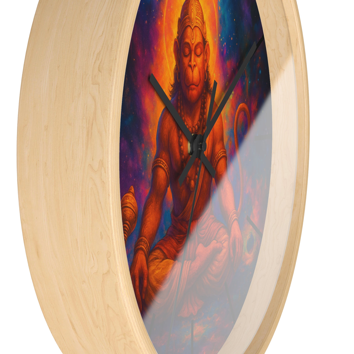 Meditating Lord Hanuman Wall Clock | Devotional Hindu Home Decor