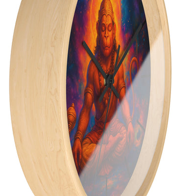 Meditating Lord Hanuman Wall Clock | Devotional Hindu Home Decor