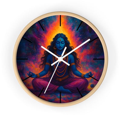Meditating Goddess Kali Wall Clock | Fierce & Divine Hindu Home Decor
