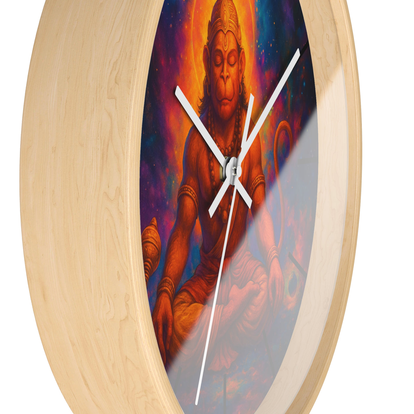 Meditating Lord Hanuman Wall Clock | Devotional Hindu Home Decor